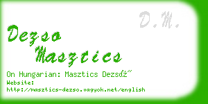 dezso masztics business card